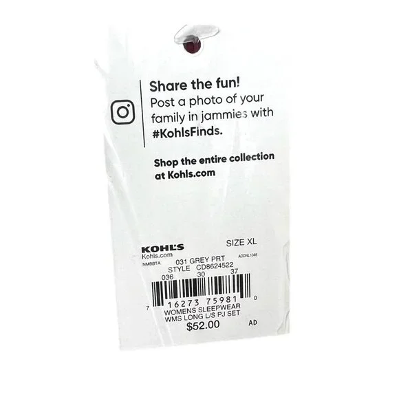 SOLD Cuddl Duds Womens Gray Penguin Snow Queen Knit Pockets Pajama 2 Pc Set Sz - Picture 6 of 11